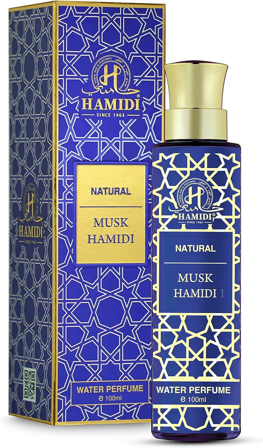 Hamidi Non Alcoholic Natural Blue Musk Hamidi Water Perfumes for Unisex 100ML - Signatures Collections - perfume for men - perfume for women - fragrance - Offers - Alcohol Free - Long Lasting