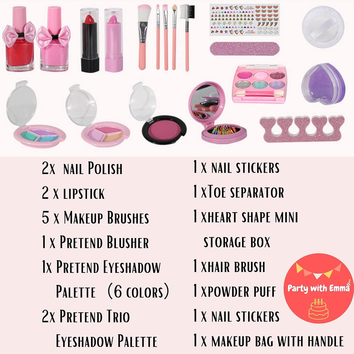 kids makeup kit for girl real washable makeup kit for little girls over 8 year old girls makeup set with cute princess cosmetic purse girls pretend play toy toys for little girls (mermaid box)
