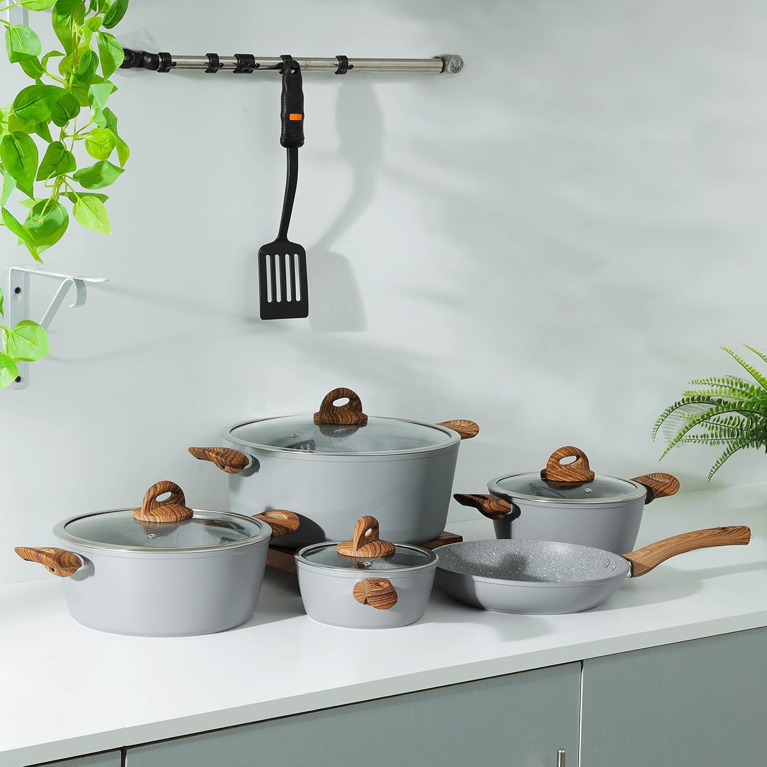 delcasa chef master 10 piece cookware set dc2284