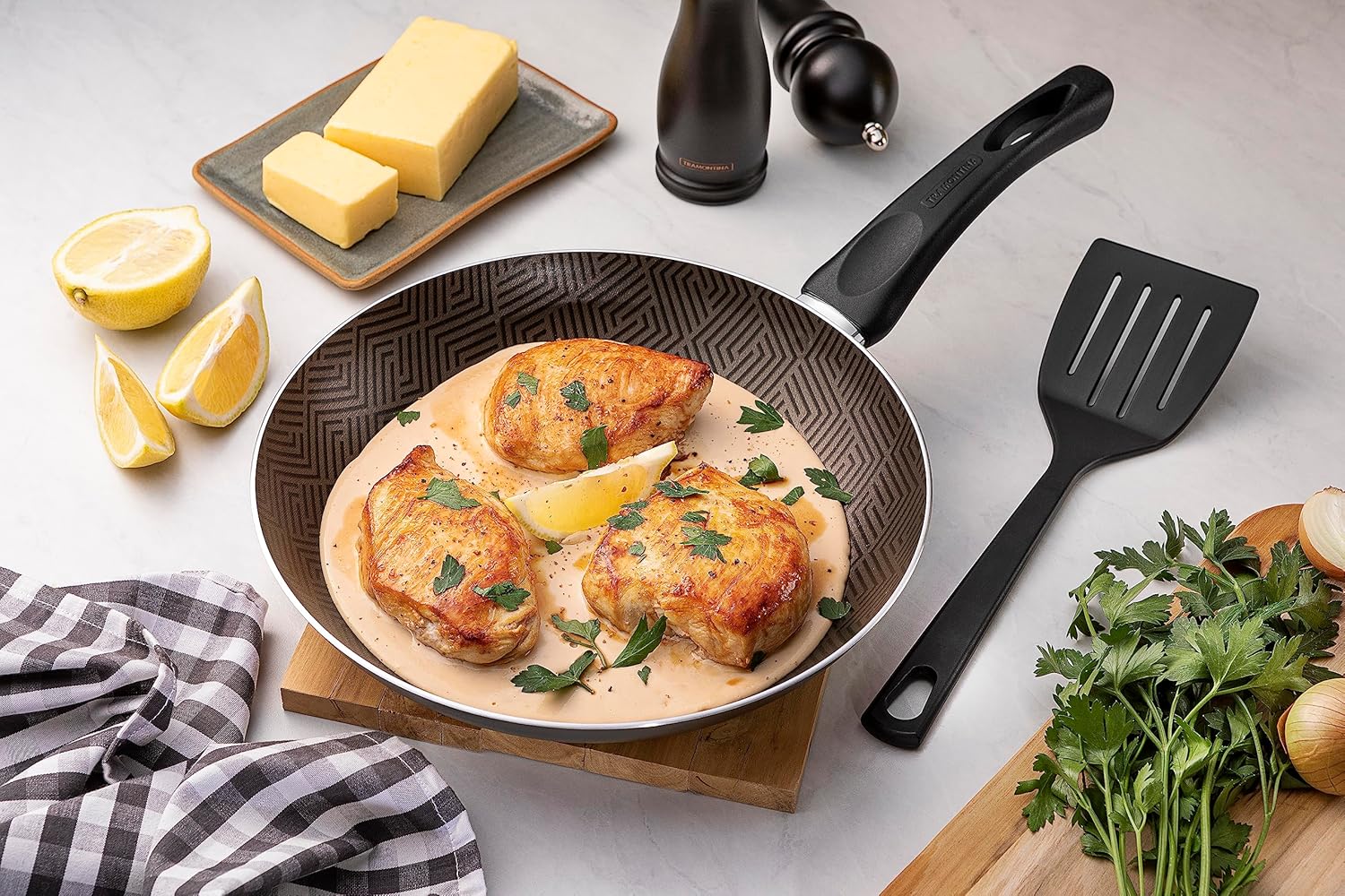 tramontina paris 8 pieces lead colored aluminum cookware set with interior and exterior starflon max pfoa free nonstick coating