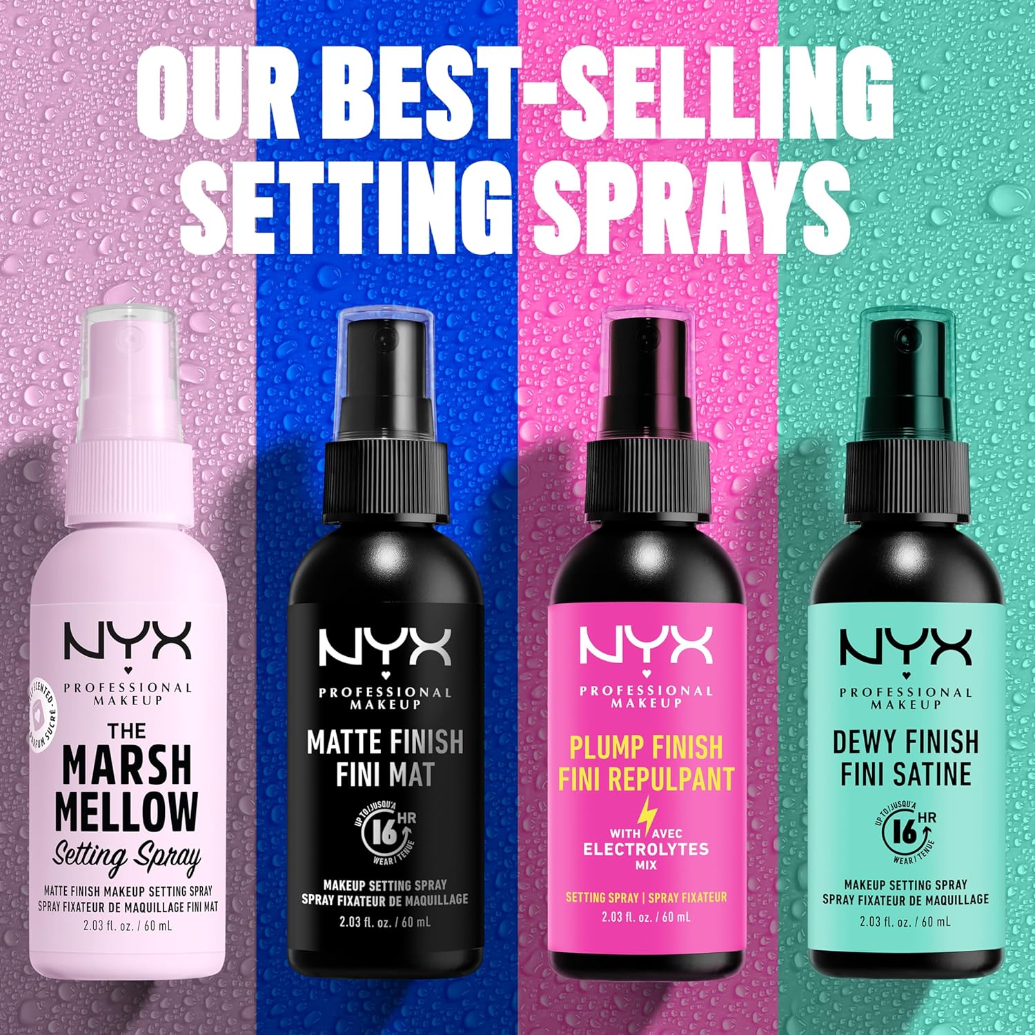 nyx professional makeup long lasting makeup setting spray, dewy finish, 60 ml