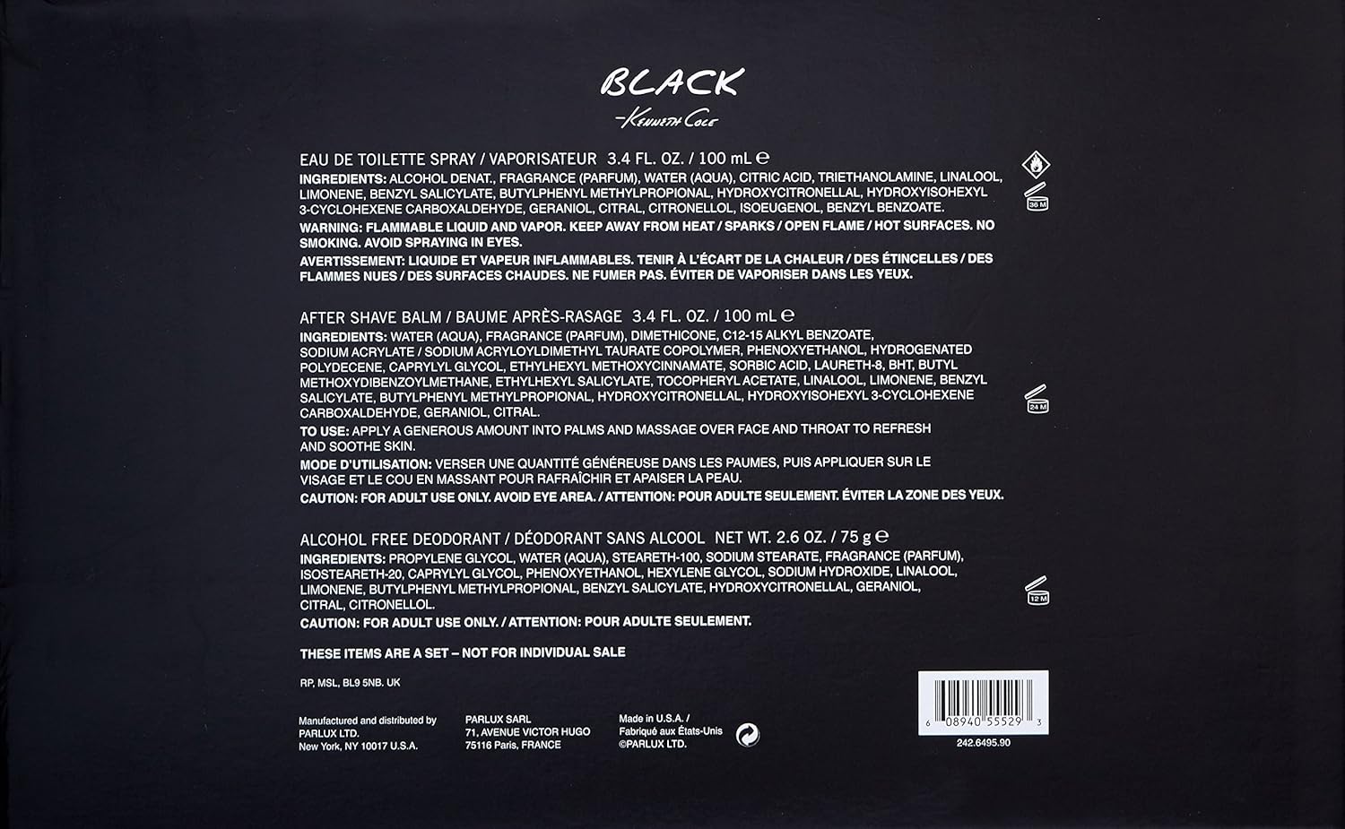 kenneth cole black gift set