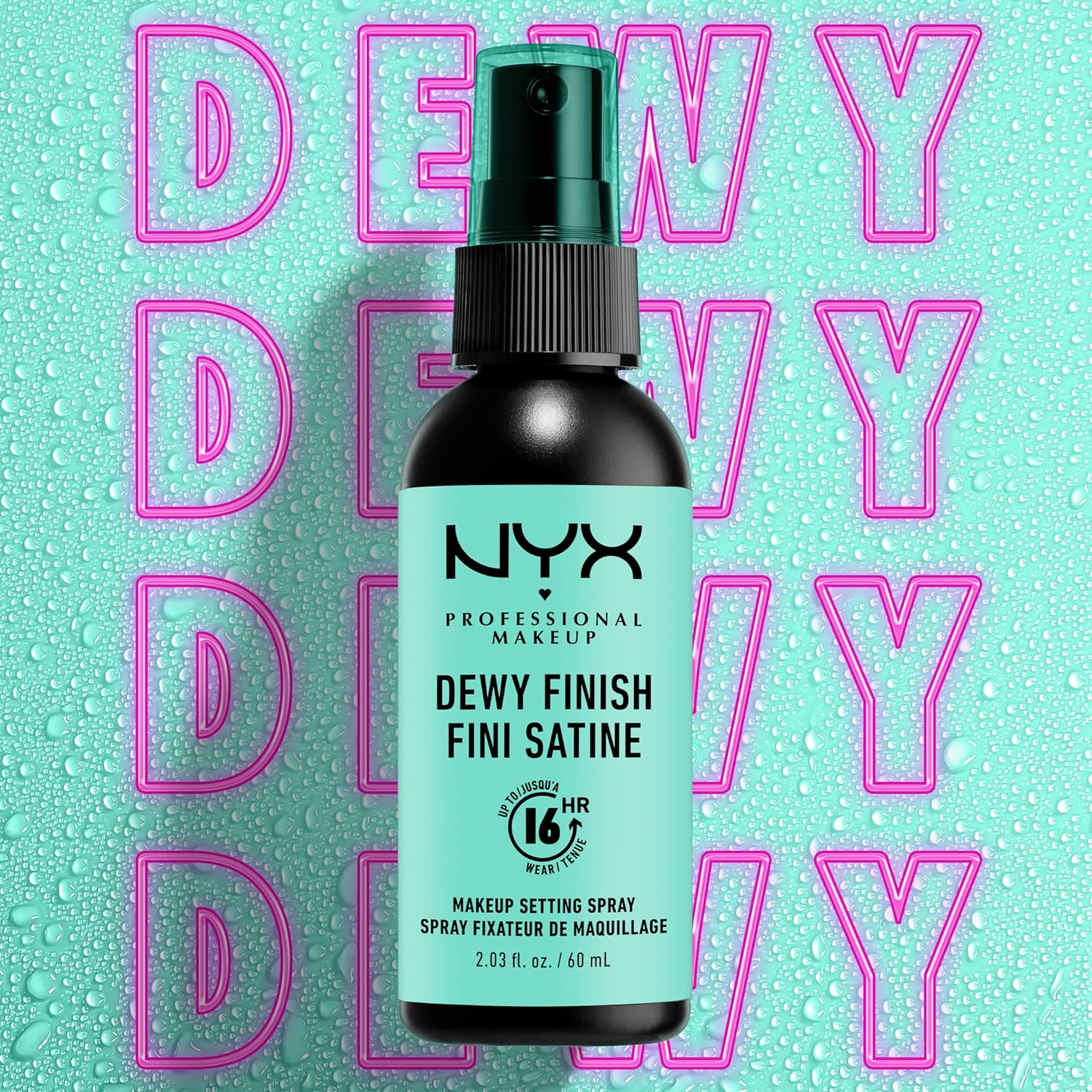 nyx professional makeup long lasting makeup setting spray, dewy finish, 60 ml