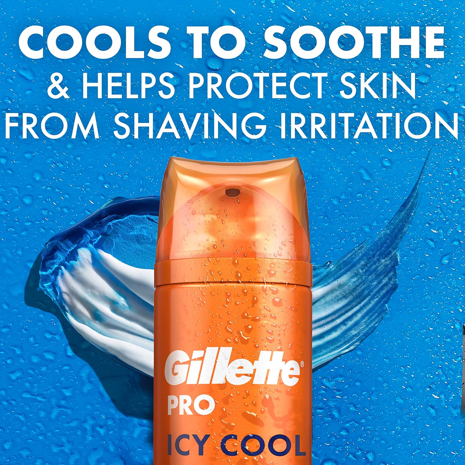 gillette pro icy cool menthol shave gel 200ml, multicolor