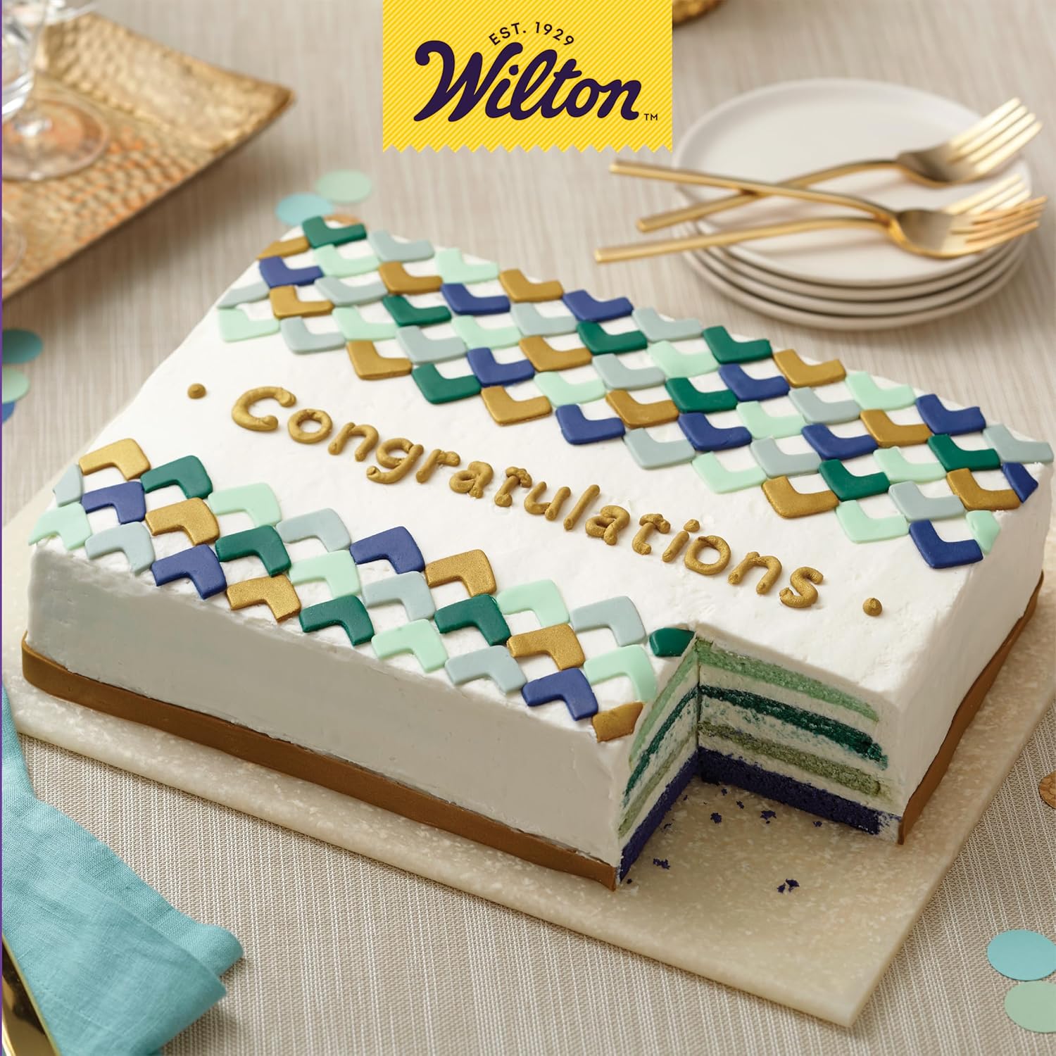 wilton 291297 easy layers sheet 2 pieces cake pan set, grey, stainless steel