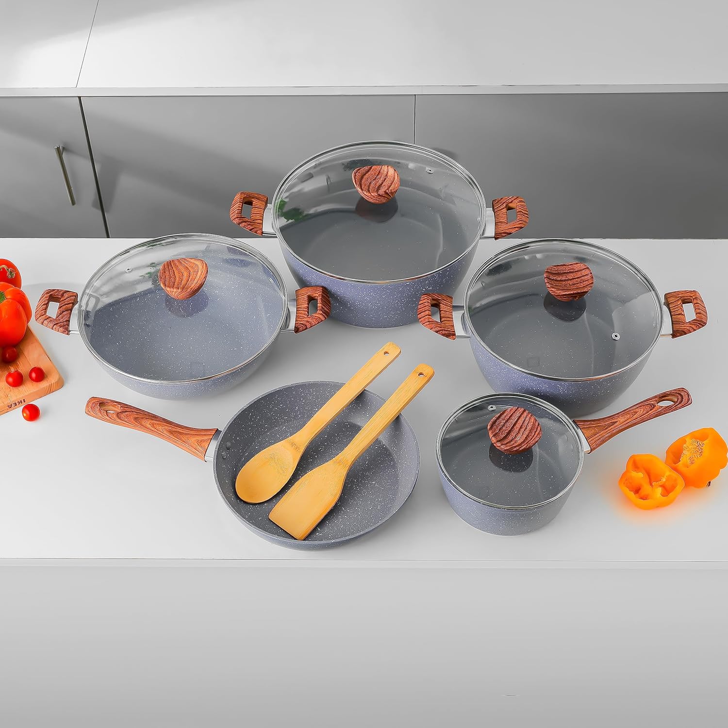 delcasa chef master 10 piece cookware set dc2284