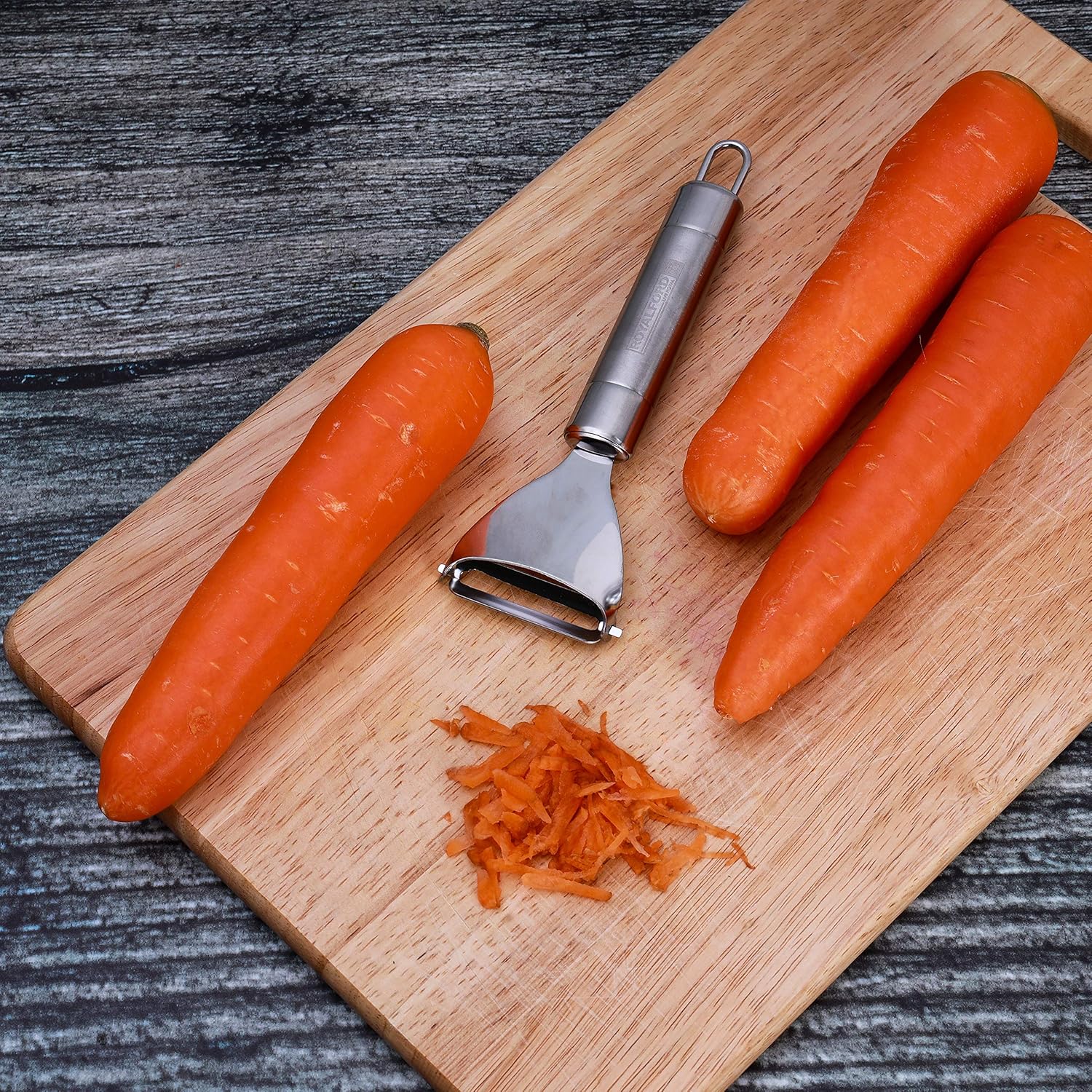 royalford professional stainless steel triangular peeler lancashire peeler perfect for peeling vegetables & fruits – y shape slicer with hanging loop – fruit vegetable peeler/slicer for quick smooth