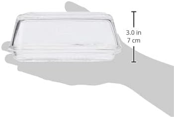 kilner 25.35 glass butter dish vintage serving tray with lid, ideal for home made artisan