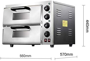 grace kitchen commercial electric pizza oven single deck & double deck with deck stone 220v 2kw ce, multifunctional oven 50 350 degree celsius (double deck 56 * 57 * 44cm)