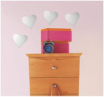 roommates heart peel & stick mirrors (4 pack)
