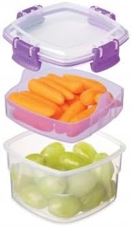 sistema snack to go, 13.5 oz /400 ml, 2 compartment container, green, 1 pack