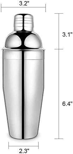 amerteer stainless steel cocktail shaker 24oz with built in strainer, professional martini shaker, margarita drink mixer, boston shaker, bartending kit, bar tools for home bar & parties