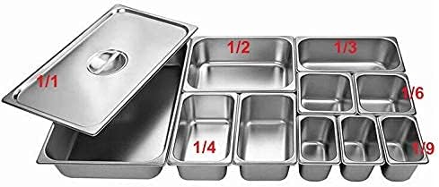 grace kitchen gn pans stainless steel steam table chafer pans1/1 1/2 1/3 1/4, 65mm 100mm 150mm 200mm (1/3, 65mm)