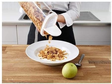 ikea 365+ dry food jar with lid (transparent, white)