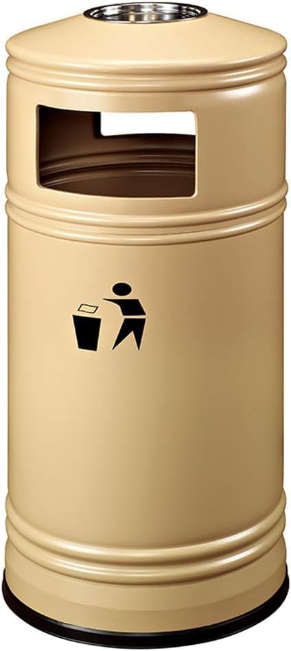 grace commercial outdoor trash can with ashtray multifunctional creative trash can ashtray outdoor waste bins (beige)