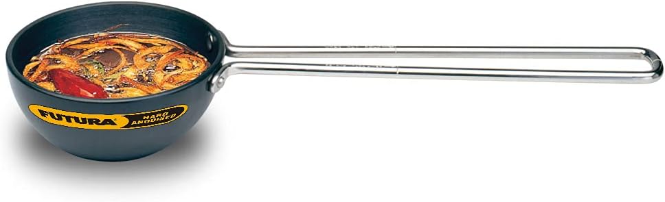 hawkins futura 1 cup tadka pan, hard anodised spice heating pan, 240 ml pan, black (atp1), aluminium
