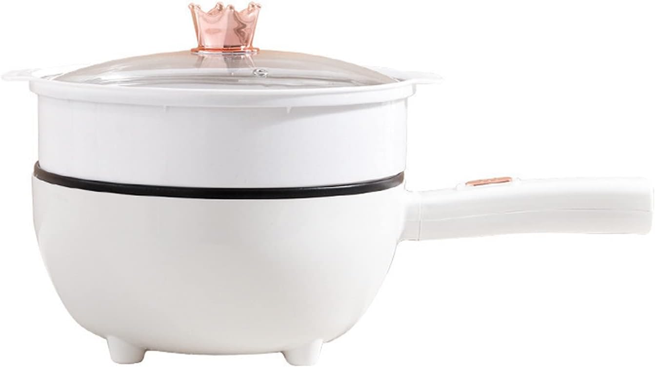 ggerou 3l electric hot pot with steamer & temperature control non stick electric cooker shabu shabu, electric skillet,frying pan,electric saucepan,for noodles, egg, steak, sauté, steam and soup (3l)