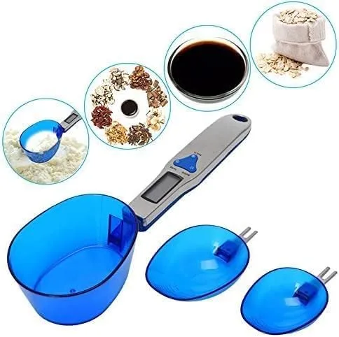 Peng General Digital Spoon Scale 500g/0.1g with 3 Measuring Spoons Weighing - Stainless Steel Food Measuring Scale, Small Baking Scale with LCD Display (Spoon Style)