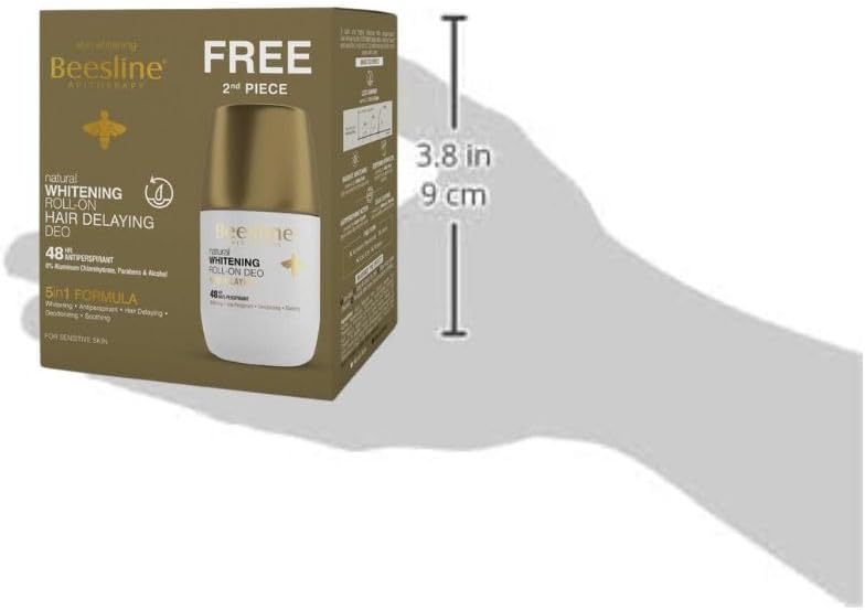 beesline hair delaying whitening roll on deodorant 48h 1+1 free