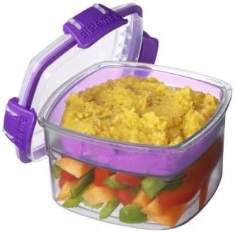 sistema snack to go, 13.5 oz /400 ml, 2 compartment container, green, 1 pack