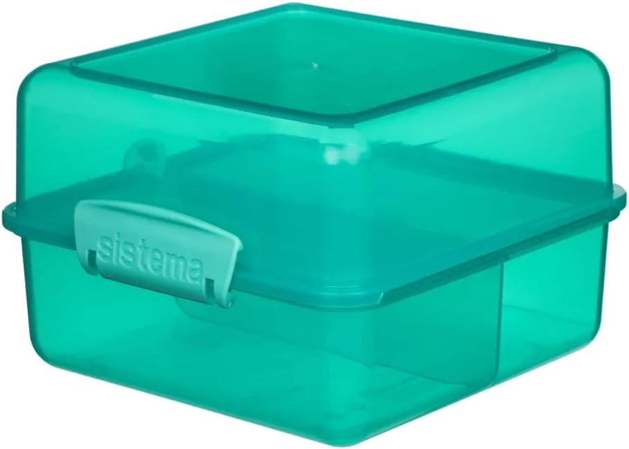 sistema 1.4l cube colored lunch box green, blue, 31735