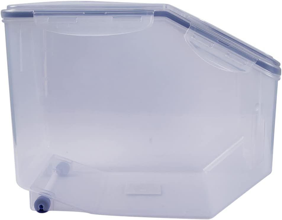 locknlock lock & lock hpl510 bulk storage bins food storage container with wheels, clear, w 13.5 x h 11.0 x l 8.9 cm, 50.7 cup, polypropylene