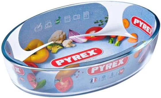pyrex 346b000 glass oval roaster, 35x24 centimetre