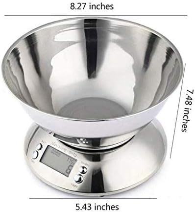 skeido stainless steel kitchen scales electronic digital weight scale cooking tool food balance cuisine precision with bowl 5kg 1g