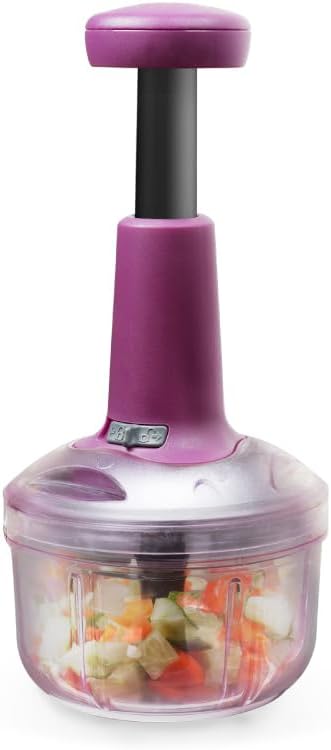 impex push chopper (ic 650) for kitchen vegetables & fruits | multipurpose hand press chopper with lock & unlock system| quick manual hand held chopper onion cutter/mixer multicolor