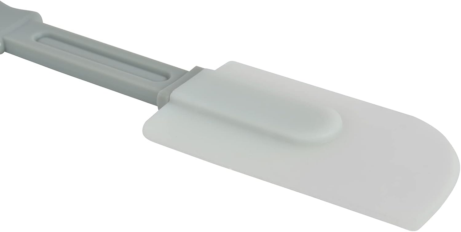 prestige silicone 2 pc spatula set|ergonomic grip|stain resistant|anti slip feature|heat resistant grey