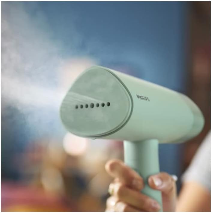 philips series 3000 sth3010 compact garment steamer, foldable handheld steam iron, travel handy garment steamer