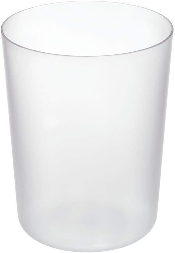 idesign finn bpa free plastic round waste basket 7.64" x 10", clear