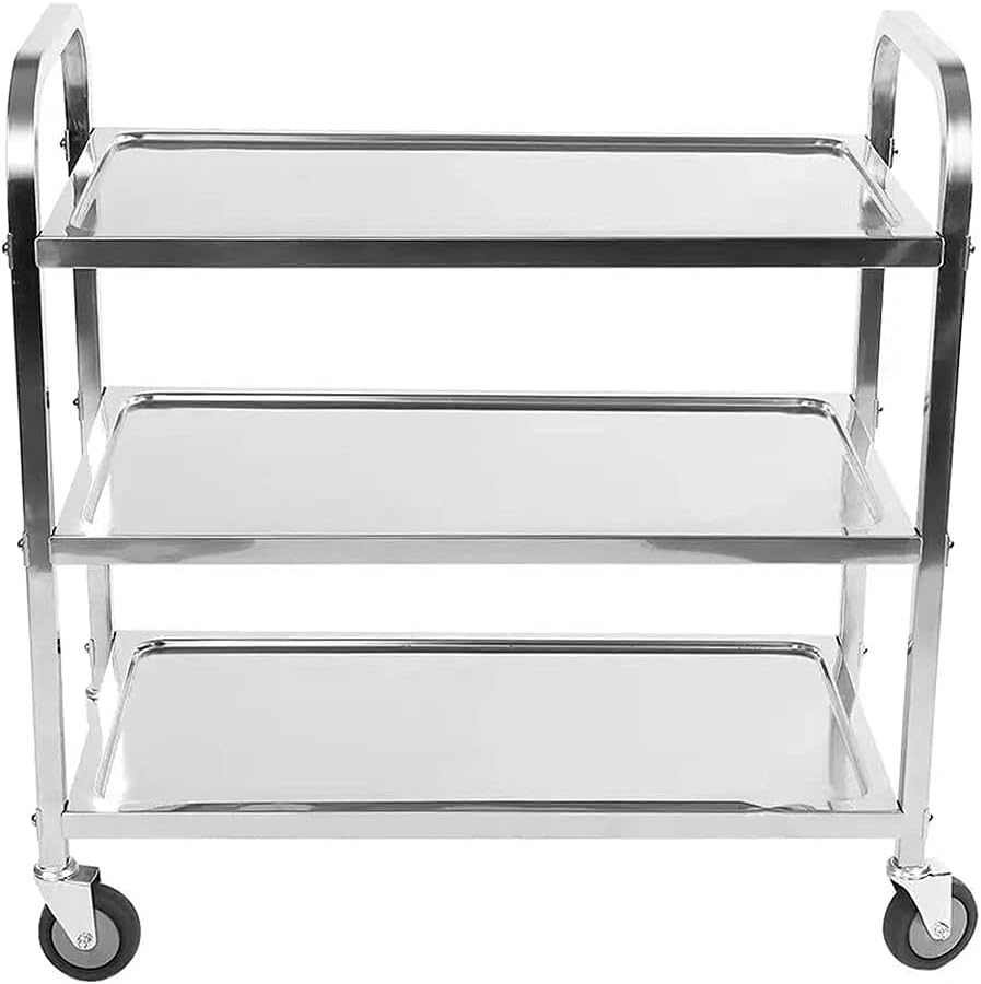 grace kitchen commercial heavy duty service trolley 3 tiers stainless steel kitchen cart trolley