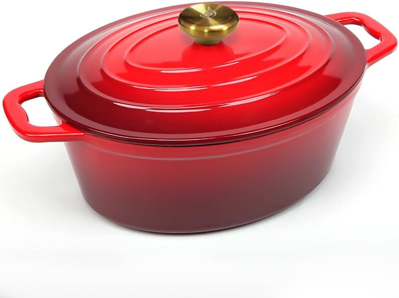 v a v enameled cast iron oval casserole dish with lid 4.25 quart enamel oval cookware pot enameled cast iron dutch oven with lid