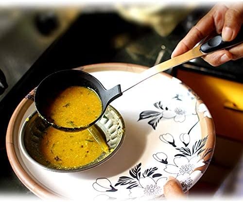 royalford nylon soup ladle with gripped stainless steel handle black color.