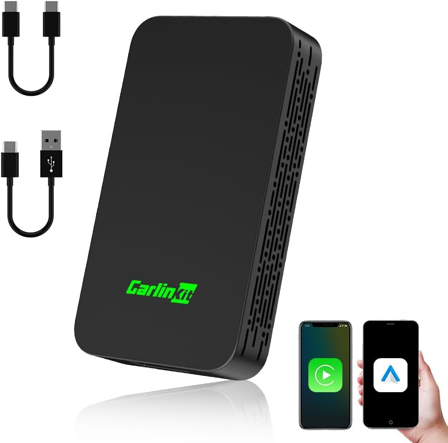 carlinkit 5.0 wireless carplay/android auto 2 in 1 adapter, fast connection, low latency, supports siri & google assistant, only compatible the cars with wired carplay (2015 2024)