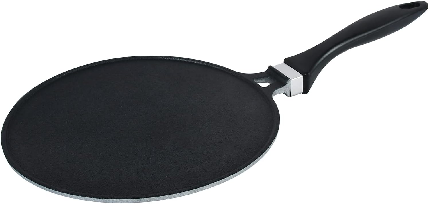 prestige cast iron tawa 28 cm pr80954, black