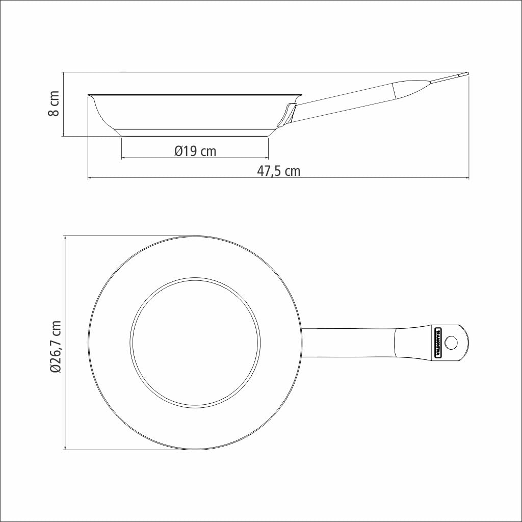 tramontina professional 26cm 2l stainless steel shallow frying pan with tri ply bottom