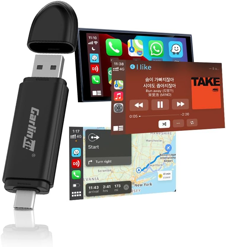 carlinkit mini se stick, new upgraded carplay wireless adapter, compact lightweight, support bluetooth 5.4, wifi 6, ota update, easy setup, only fit for cars with oem wired carplay (2015 now)