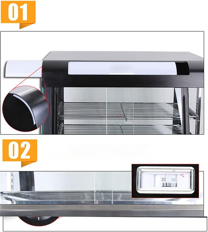 grace kitchen grace electric hot glass food warmer display showcase (380 * 480 * 640)