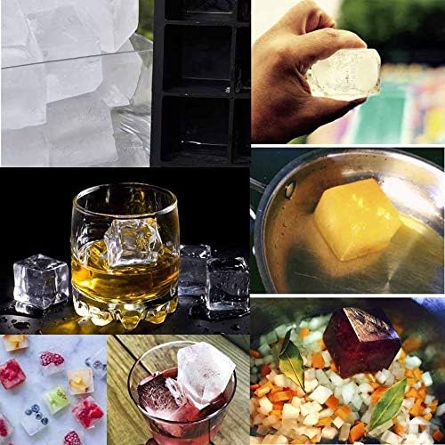 gretal 4 holes square ice cube mold food grade silicone large size ice tray with lid ice cubes maker for party bar 2pcs