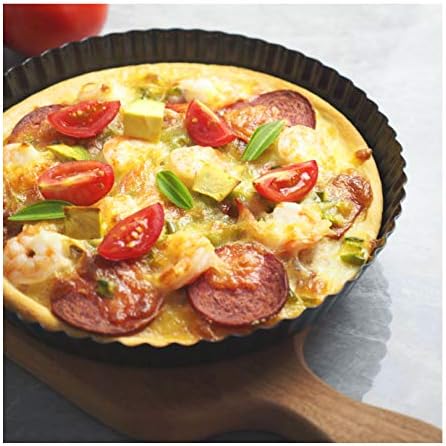 u hoome 9 inch pie pan tart pan with removable bottom, fluted pizza pan quiche pan nonstick round tart pie pan