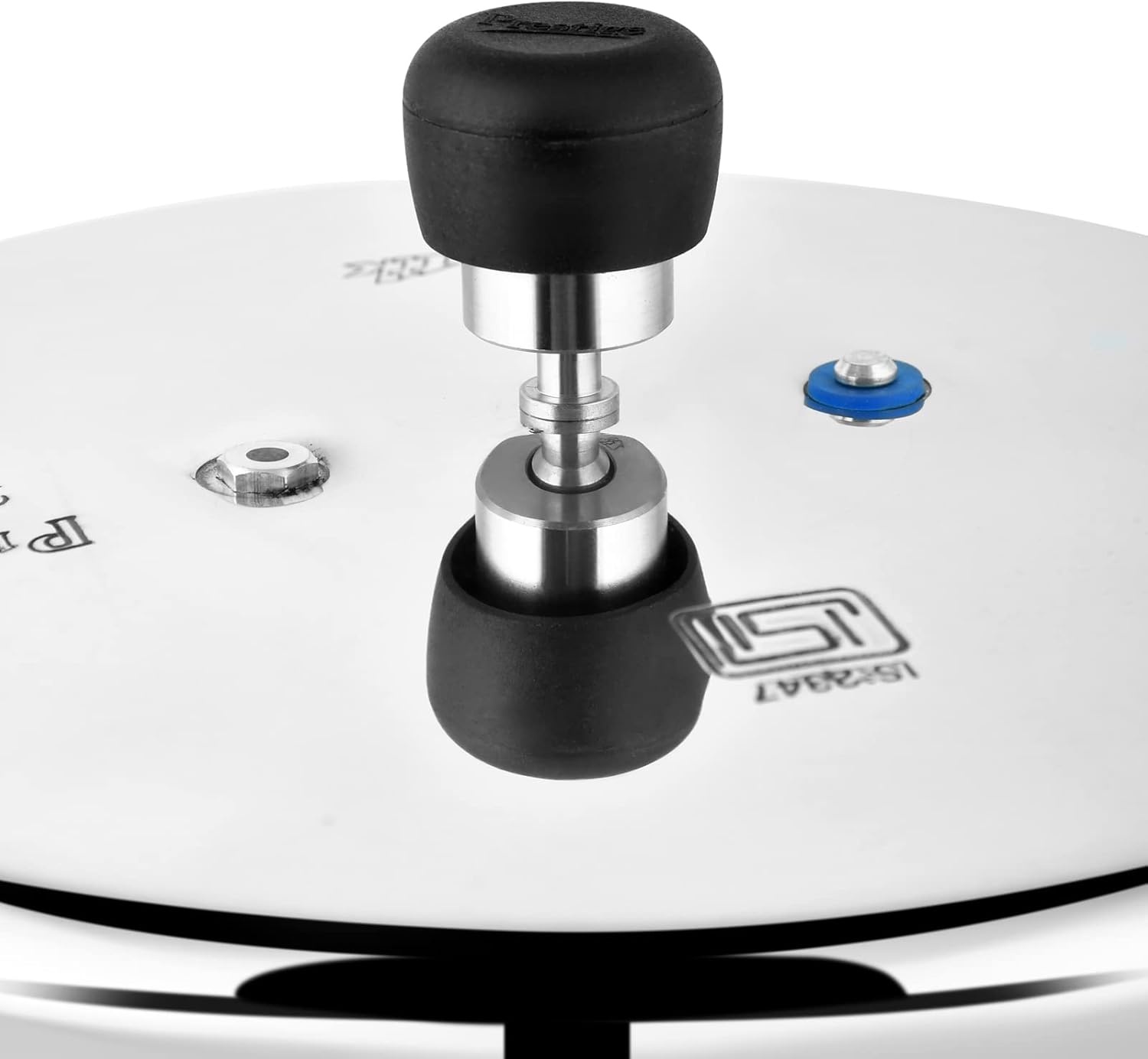 prestige deluxe plus pressure cooker 10 ltr | aluminium pressure cooker with lid | exclusive pressure indicator|induction compatible silver