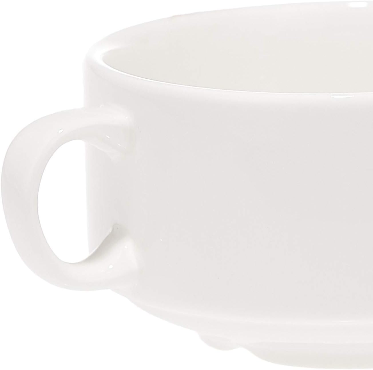 verona c1 double handle soup bowl, white