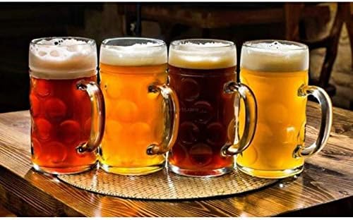 artc® german beer mug stein 1000ml beer tankard, glass stein, isar stein, handled beer mug, classic beer tankard jumbo size