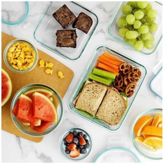 snapware pure pyrex 18 piece glass food storage set, 2.6, clear, microwave, oven, refrigerator, freezer & dishwasher safe