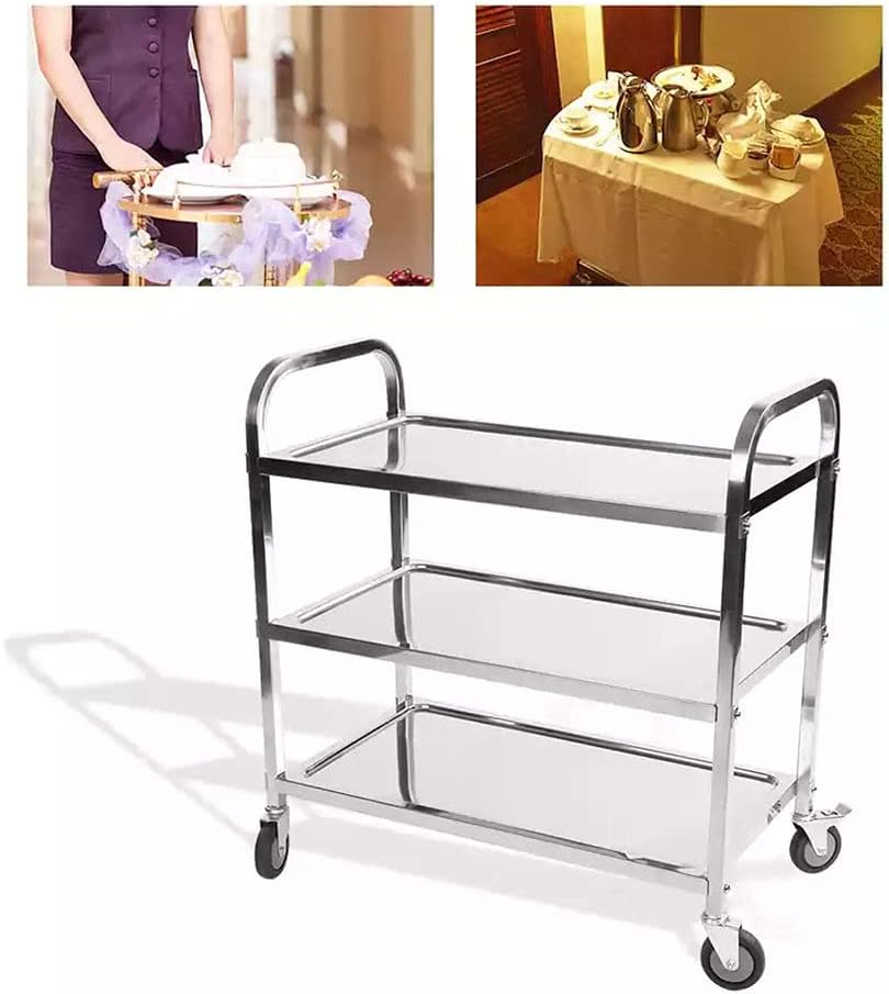 grace kitchen commercial heavy duty service trolley 3 tiers stainless steel kitchen cart trolley