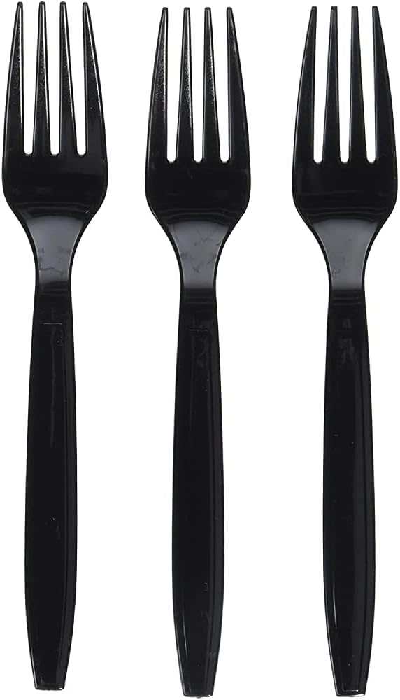 snh packing plastic disposable fork 50 pieces, black
