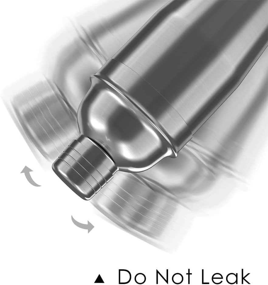 amerteer stainless steel cocktail shaker 24oz with built in strainer, professional martini shaker, margarita drink mixer, boston shaker, bartending kit, bar tools for home bar & parties