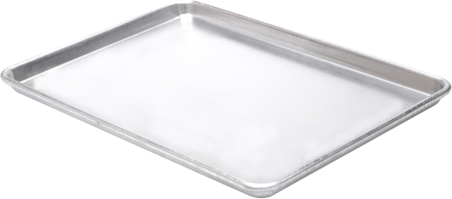 grace aluminium rectangle baking sheets pans, large professional oven trays for cooking serving, non toxic & healthy, mirror finished & dishwasher safe, 46x33x2.5cm (1 pcs)